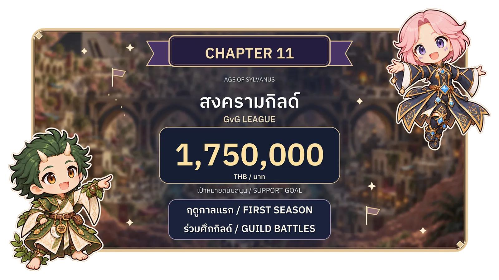 บทที่ 11: สงครามกิลด์ GvG ฤดูกาลแรก เป้าหมายยอดสนับสนุน 1,750,000 บาท